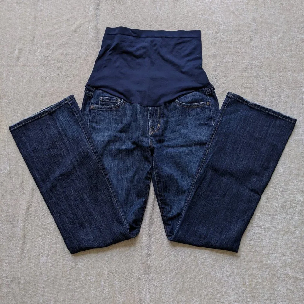 Citizens of Humanity Pea in the Pod Dark Wash Denim Bootcut Maternity Jeans - 29 - Picture 5 of 12
